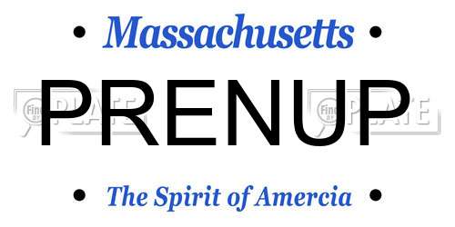 PRENUP Massachusetts License Plate