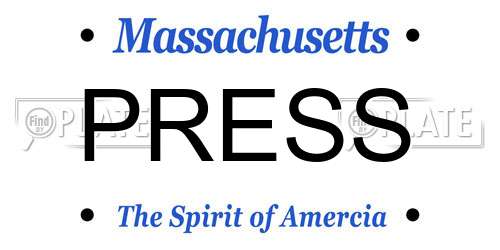 PRESS Massachusetts License Plate