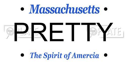 PRETTY Massachusetts License Plate