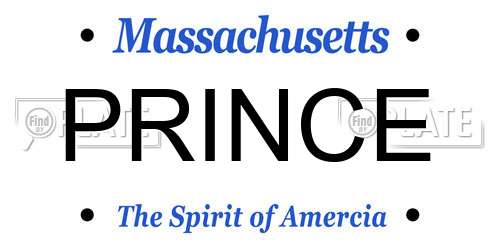 PRINCE Massachusetts License Plate