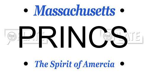 PRINCS Massachusetts License Plate