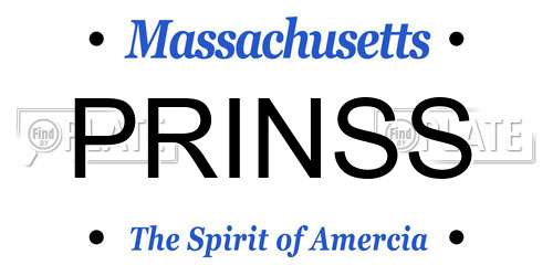 PRINSS Massachusetts License Plate
