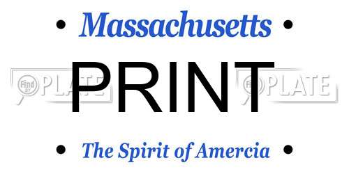 PRINT Massachusetts License Plate