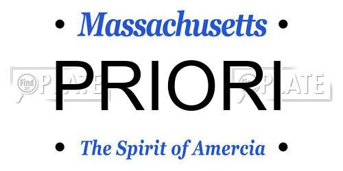 PRIORI Massachusetts License Plate