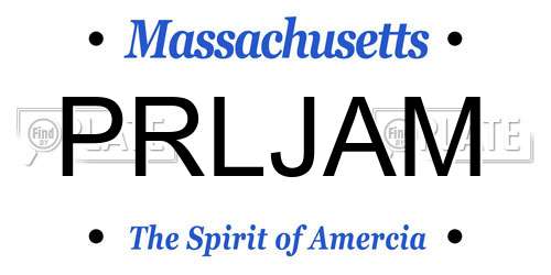 PRLJAM Massachusetts License Plate
