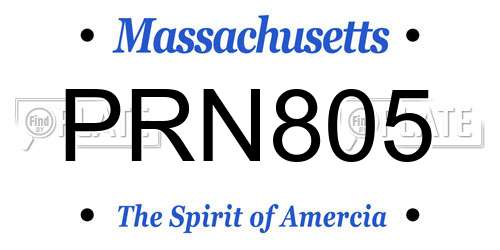 PRN805 Massachusetts License Plate