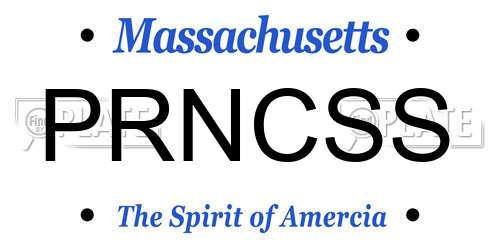 PRNCSS Massachusetts License Plate