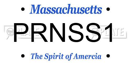 PRNSS1 Massachusetts License Plate