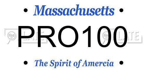 PRO100 Massachusetts License Plate