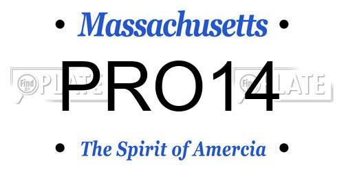 PRO14 Massachusetts License Plate