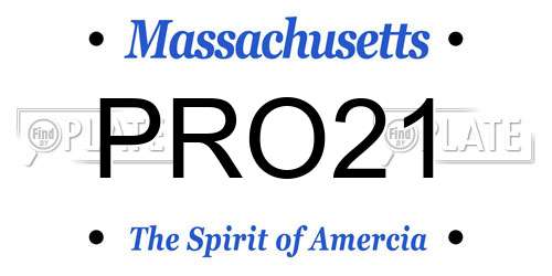PRO21 Massachusetts License Plate