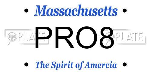 PRO8 Massachusetts License Plate