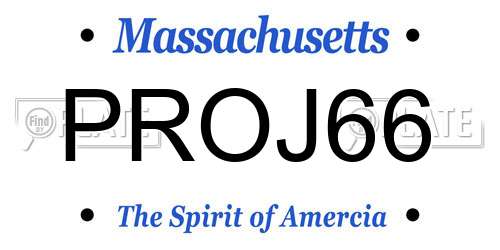 PROJ66 Massachusetts License Plate