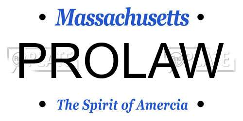 PROLAW Massachusetts License Plate