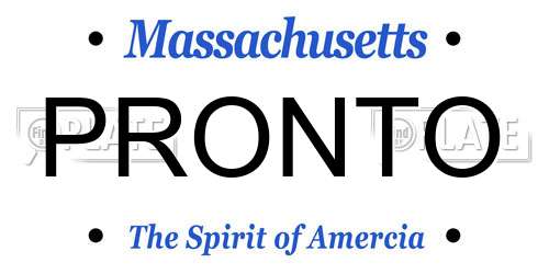 PRONTO Massachusetts License Plate