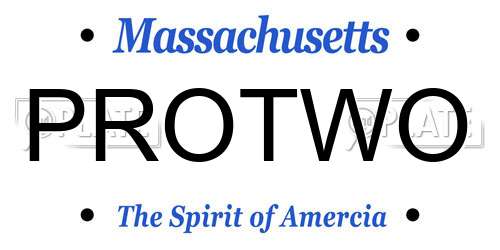 PROTWO Massachusetts License Plate