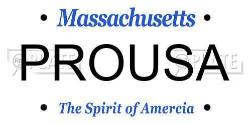 PROUSA Massachusetts License Plate
