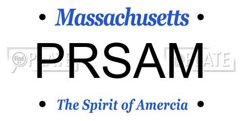 PRSAM Massachusetts License Plate