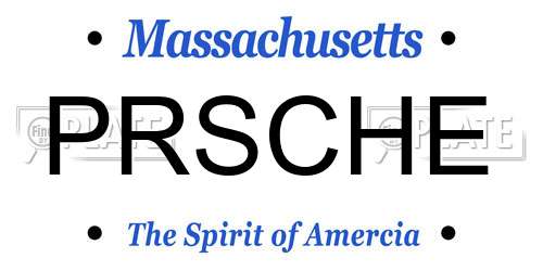 PRSCHE Massachusetts License Plate