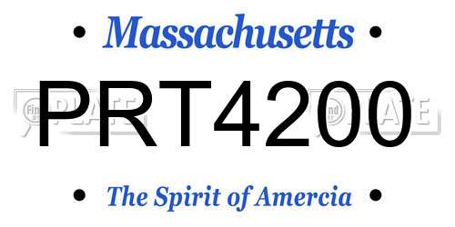 PRT4200 Massachusetts License Plate