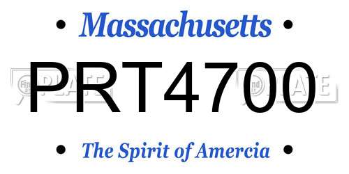PRT4700 Massachusetts License Plate