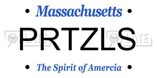 PRTZLS Massachusetts License Plate