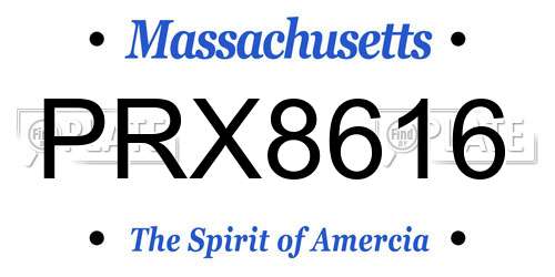 PRX8616 Massachusetts License Plate