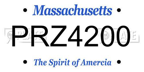 PRZ4200 Massachusetts License Plate