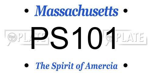 PS101 Massachusetts License Plate
