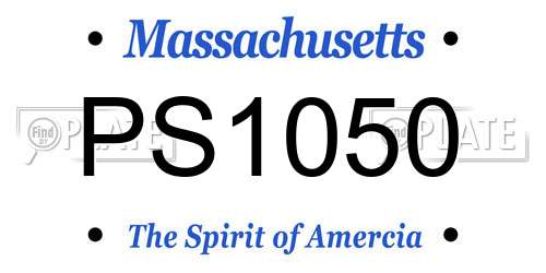 PS1050 Massachusetts License Plate