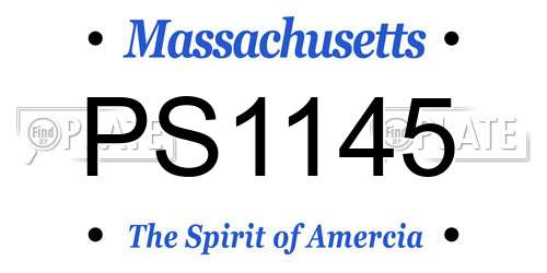 PS1145 Massachusetts License Plate