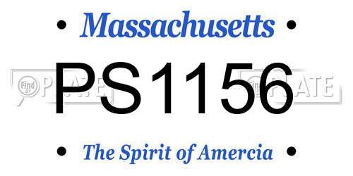 PS1156 Massachusetts License Plate