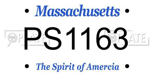 PS1163 Massachusetts License Plate