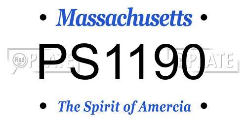 PS1190 Massachusetts License Plate
