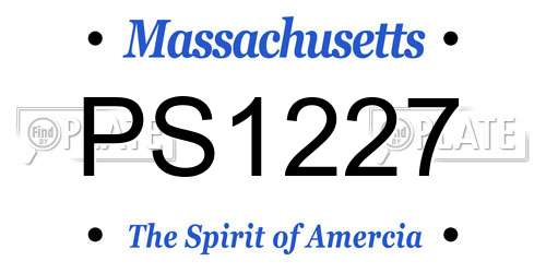 PS1227 Massachusetts License Plate