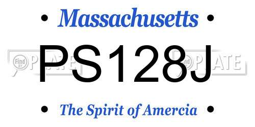 PS128J Massachusetts License Plate