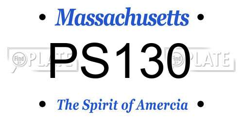 PS130 Massachusetts License Plate