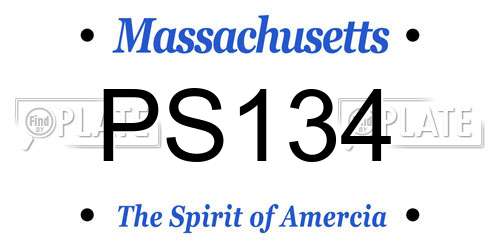 PS134 Massachusetts License Plate