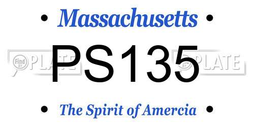 PS135 Massachusetts License Plate