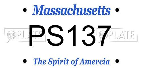 PS137 Massachusetts License Plate