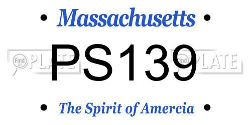 PS139 Massachusetts License Plate
