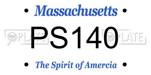 PS140 Massachusetts License Plate