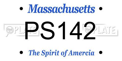PS142 Massachusetts License Plate