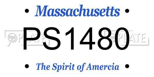 PS1480 Massachusetts License Plate