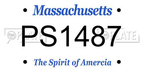 PS1487 Massachusetts License Plate