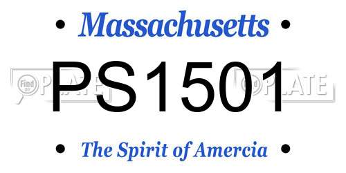 PS1501 Massachusetts License Plate