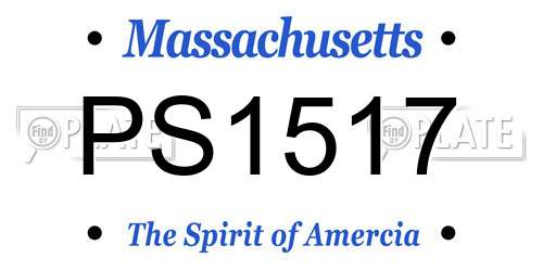 PS1517 Massachusetts License Plate