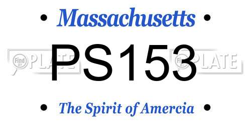 PS153 Massachusetts License Plate