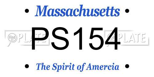 PS154 Massachusetts License Plate