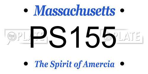 PS155 Massachusetts License Plate
